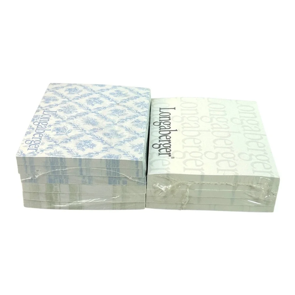 Longaberger Sticky Note Pads Sets Floral & Logo Style New In Package Lot of 2